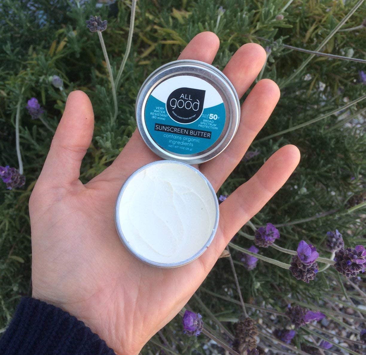 All Good Sunscreen - Zinc Oxide Sunscreen - Travel Size SPF 50+, Water Resistant for Face, Nose, Ears 1 oz (2-pack)