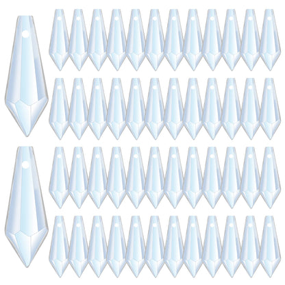 H&D 50pcs 38mm Crystal Icicle Pendant Chandelier Prisms Drops Lamp Candle Holders Curtain DIY Parts(Clear)