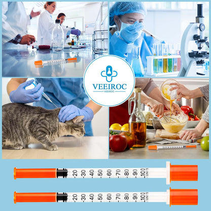 U-100 Syringes with Needle - 30G 5/16" (8mm) 1ml/cc Disposable Syringe, Individual Wrapped, 30PACK