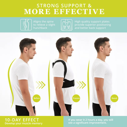 SHAPERKY Posture Corrector for Women and Men, Adjustable Upper Back Brace for Posture Hunchback Support and Providing Pain Relief from Neck, Shoulder, and Upper Back (1, Large/X-Large)