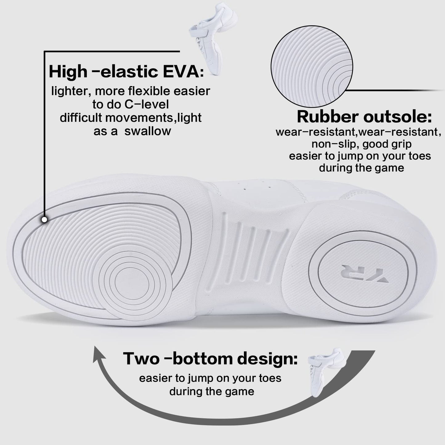 Smapavic Cheer Shoes for Youth Girls White Cheerleading Athletic Dance Shoes Tennis Sneakers for Competition Sport Training 1 Little Kid