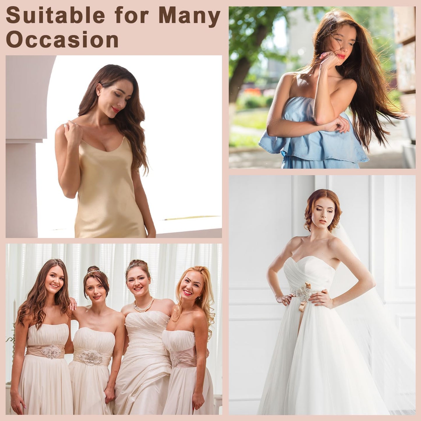 Awant Strapless Sticky Bra (US, Cup Band, A, Beige)