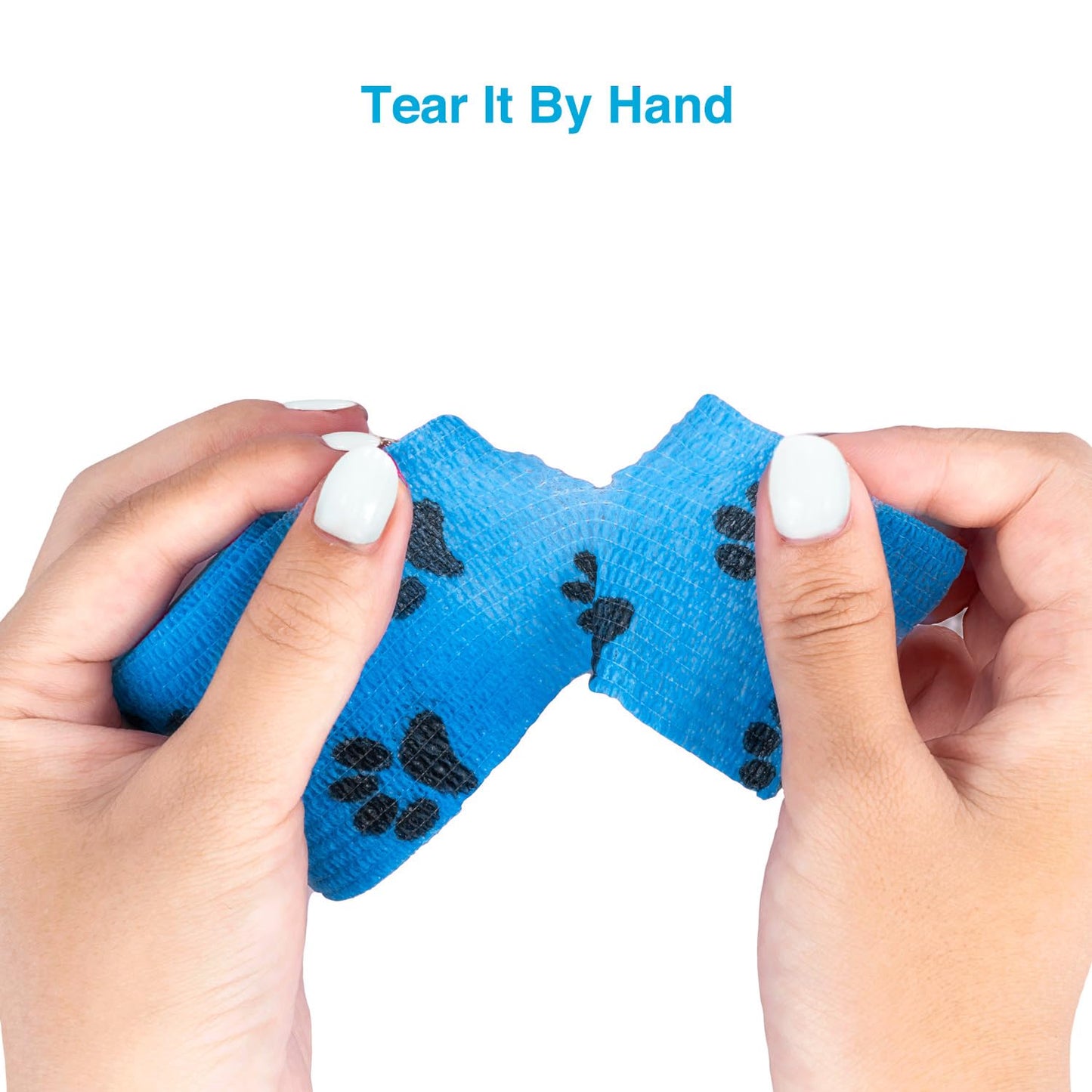 WePet Pet Wrap, Self-Adhesive, Only Sticks to Itself, Non-Woven Tape for Dog Legs, Paws, Wounds, First Aid Cohesive Gauze for Horse, Cat, Bird, Animal, 6 Rolls, 2 Inch, Pawprints A