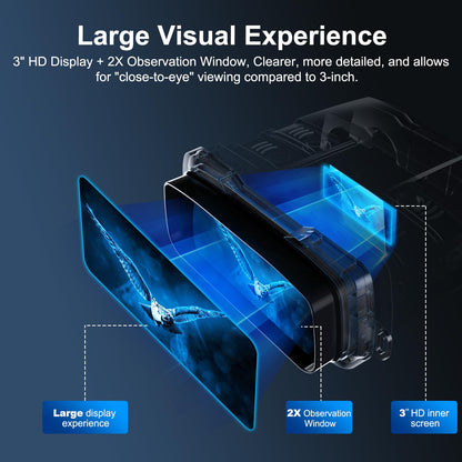 VABSCE Night Vision Goggles, True 4K Night Vision Binoculars, Built-in Powerful Focusable IR, 6000mAh Rechargeable Battery, Super Large Display, Long Viewing Range, Free 64GB Card (Black 4k Pro)