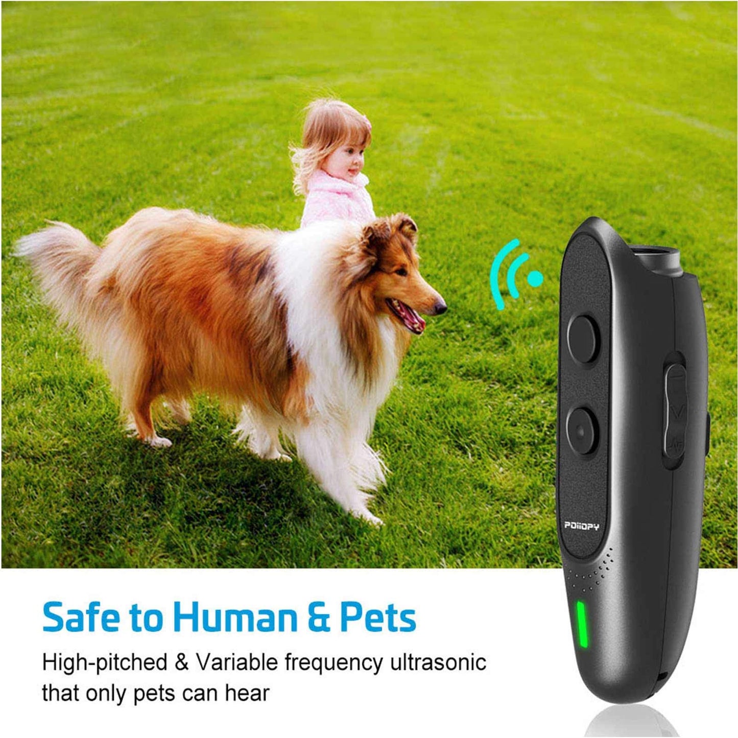 Anti Bark Device for Dog-Variable Frequency Ultrasonic Dog Bark Deterrent Rechargeable 2 in 1 Dog Barking Control Device Handheld Dog Training Tool Barking Behavior Trainer 16.4 Ft Range 100% Safe