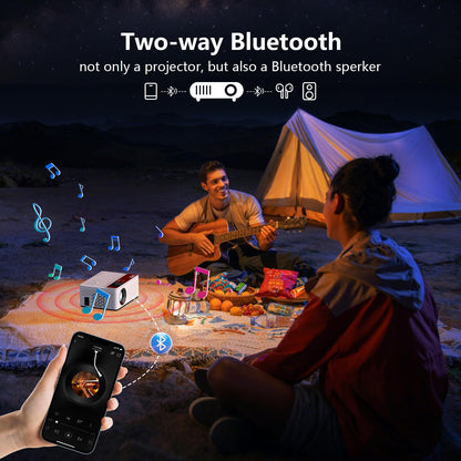 TMY Netflix-Officially-Licensed Mini Movie Projector with WiFi and Bluetooth, Compatible with TV Stick Smartphone/HDMI/USB, Indoor & Outdoor Use