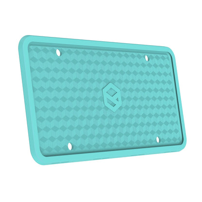 Rightcar Solutions Silicone License Plate Frame | The Original Premium Grade Silicone Car Plate Frame | Rust Proof, Rattle Proof, Weather Proof License Plate Holder (Aqua Blue)