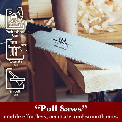 SUIZAN Kataba Single Edge Saw 10.5" - Professional Japanese Pullsaw Handsaw Woodworking Tools