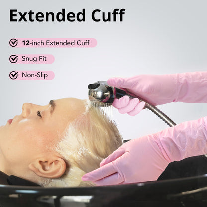 SwiftGrip Disposable Nitrile Dishwashing Gloves, Extended 12 Inches Cuff, 6-mil, Small, Cherry Blossom Cleaning Gloves for Latex-Free, Ideal for Cooking, Hair Dye, Spa (Box of 100)