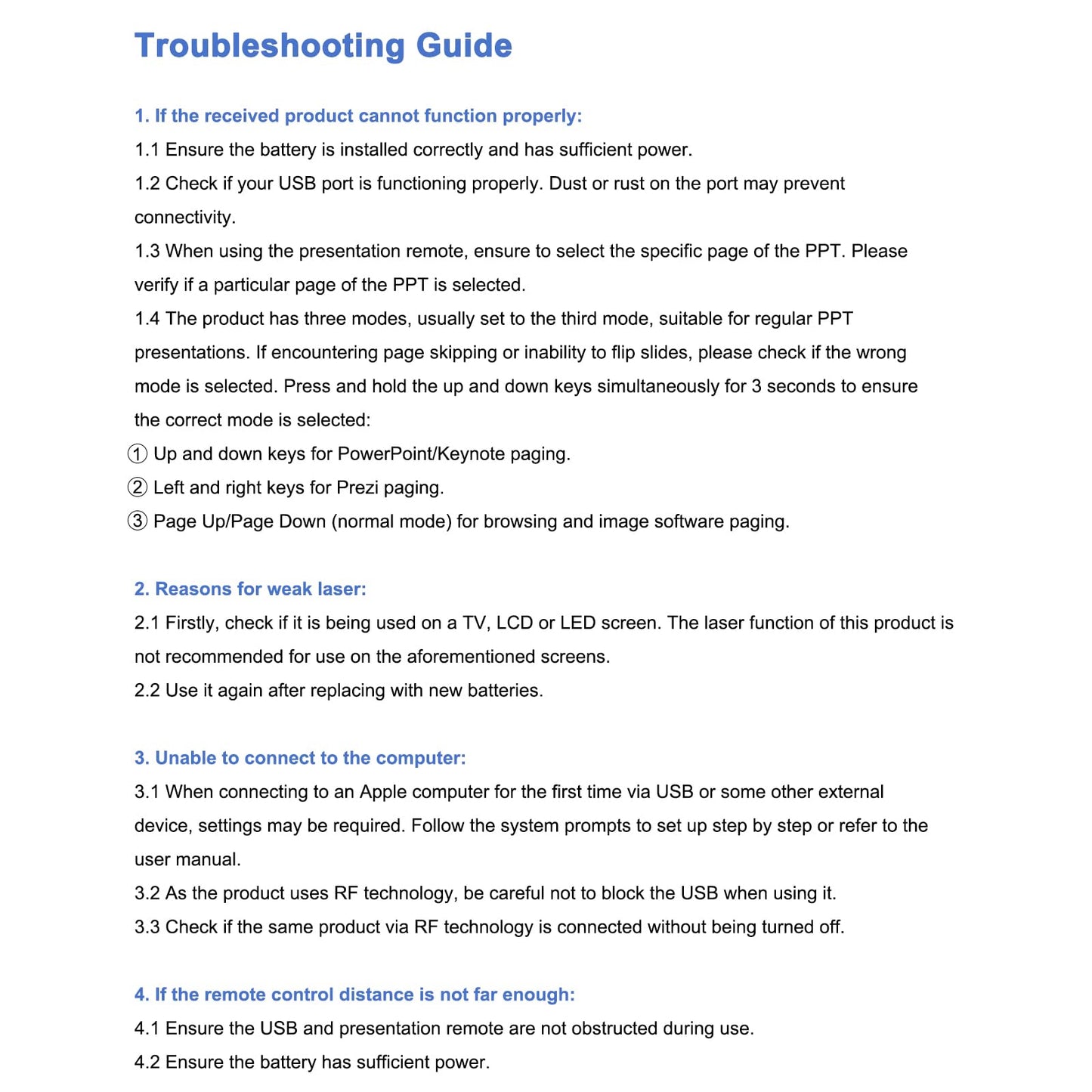 Wireless Presenter, Hyperlink Volume Control Presentation Clicker RF 2.4GHz USB PowerPoint Clicker Presentation Remote Control Pointer Slide Advancer (Black)