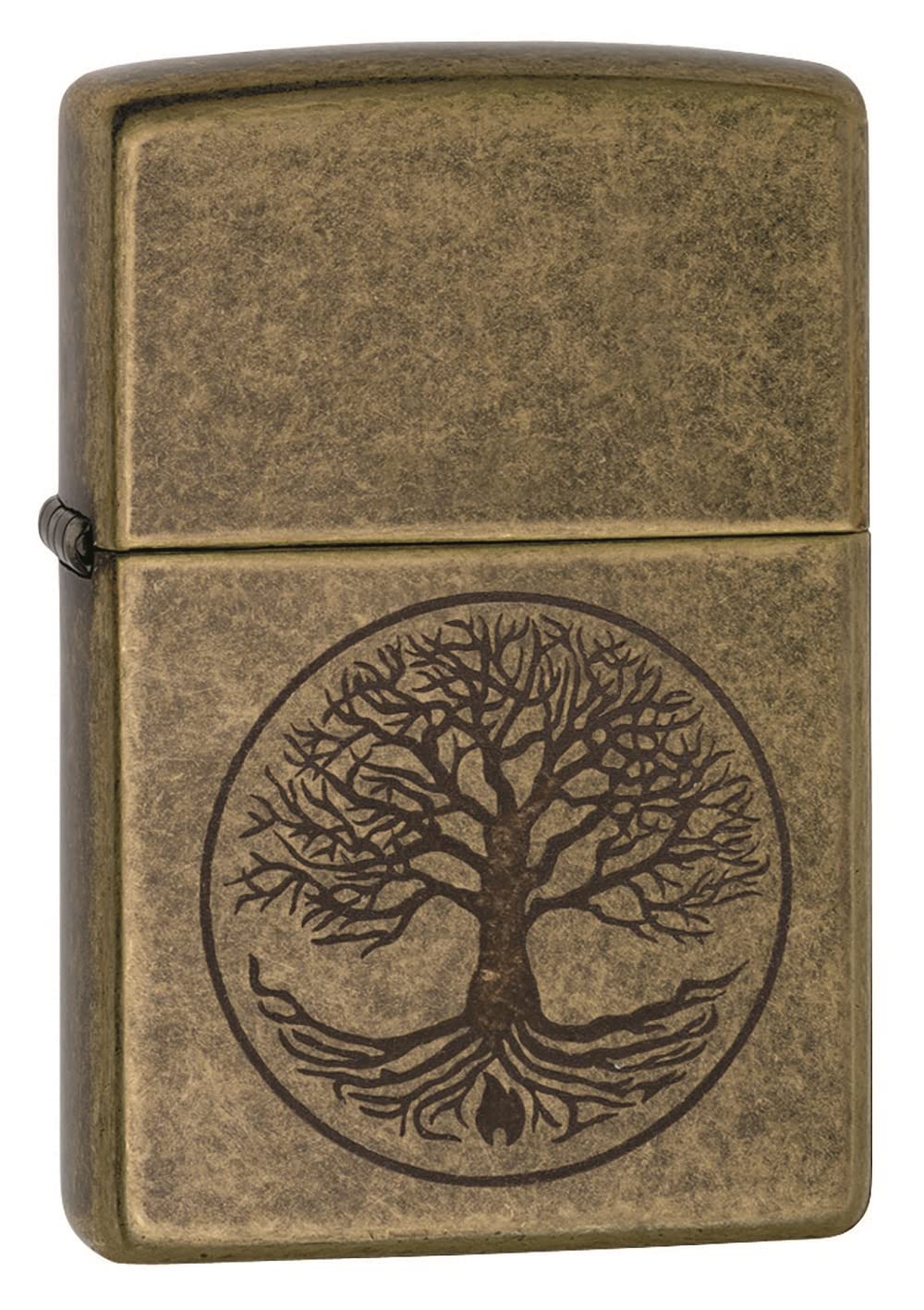 Zippo Tree of Life Pocket Lighter, Antique Brass, One Size (29149)