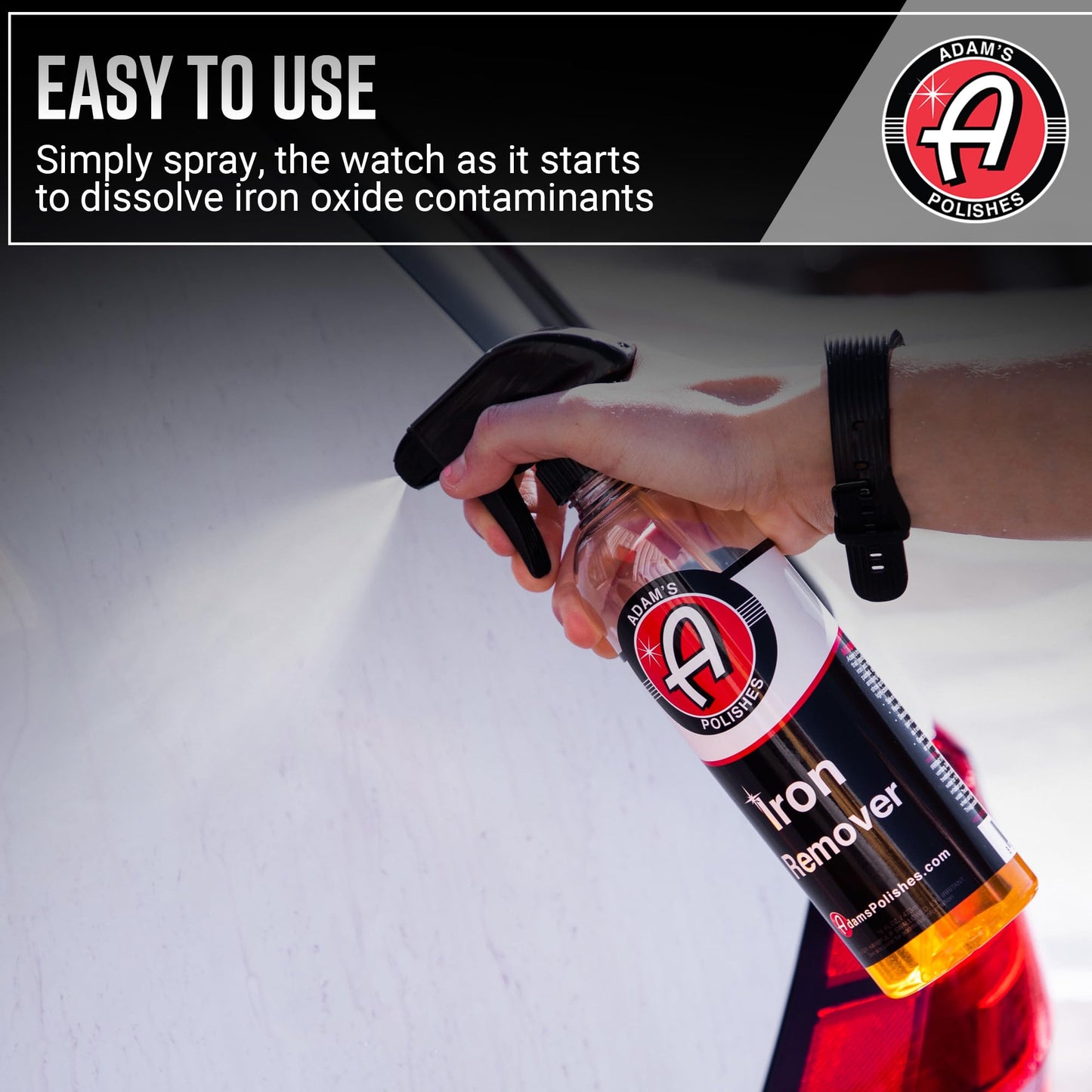 Adam's Iron Remover (16oz) - Iron Out Fallout & Stop Rust Remover Spray for Car Detailing Removes Iron Particles in Auto Paint, Wheels, Motorcycle, RV & Boat - Use Before Clay Bar, Wax or Car Wash