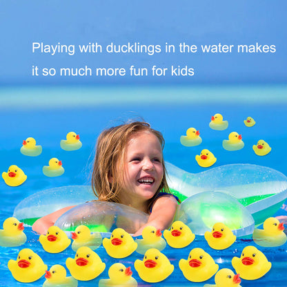 Rubber Duck Bath Toys 50PCS Mini Ducks Bulk for Kids Baby Shower Decorations Birthday Party Favors Gift Classroom Summer Beach Pool Activity Carnival Game