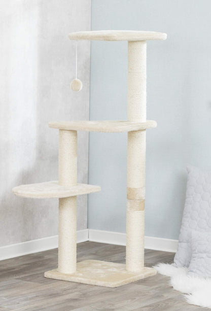 TRIXIE Pet Products Altea Cat Tree (Beige with paw prints), large (16 x 16 x 46 in.) (43884)