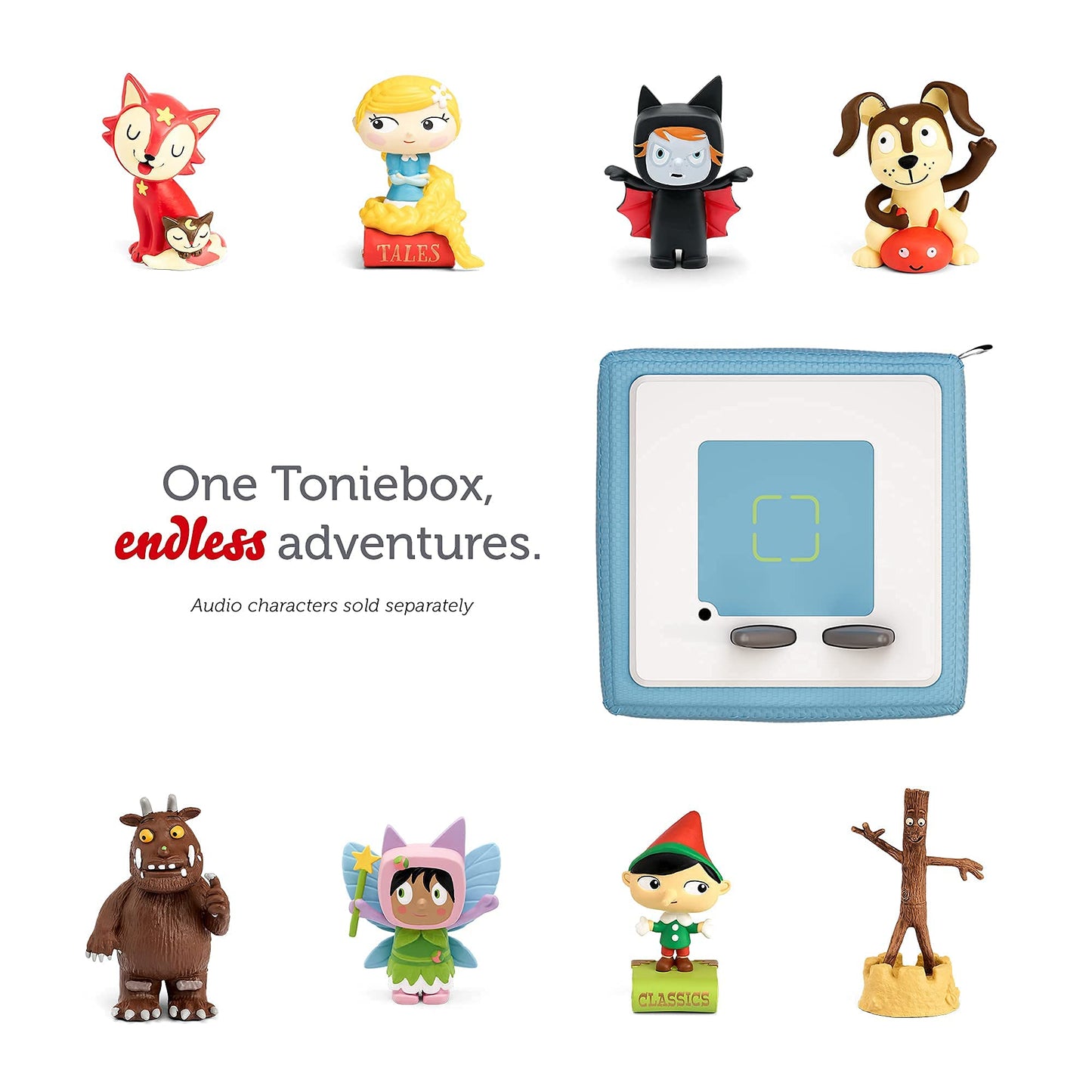 Toniebox 1 Audio Player Starter Set with Playtime Puppy - Listen, Learn, and Play with One Huggable Little Box - Light Blue