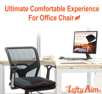 Car Seat Cushion, Comfort Memory Foam Car Cushions for Driving - Sciatica & Lower Back Pain Relief, Driver Seat Pillow for Auto, Office Chair, Wheelchair - Black