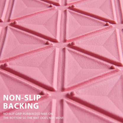 CAR PASS Bling Diamond Car Mats Rubber Floor Mats Full Set Anti-Slip 3D Rhombus Waterproof Trim to Fit Liner Universal Glitter Crystal Sparkly Shining Rhinestone Girl Women SUV Sedan Van, Pink Rubber