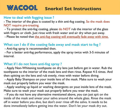 WACOOL Snorkeling Snorkel Diving Scuba Package Set Gear for Kids Youth Junior Anti-Fog Coated Glass with Silicon Mouth Piece Purge Valve and Anti-Splash (SkyBlue)