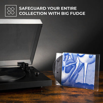BIG FUDGE Premium Master Vinyl Sleeves - Anti Static and Dust Archival Record Inner Cover - Protective Plastic and Rice Paper LP Album Sleeve Covers for 7-Inch Records - Pack of 25
