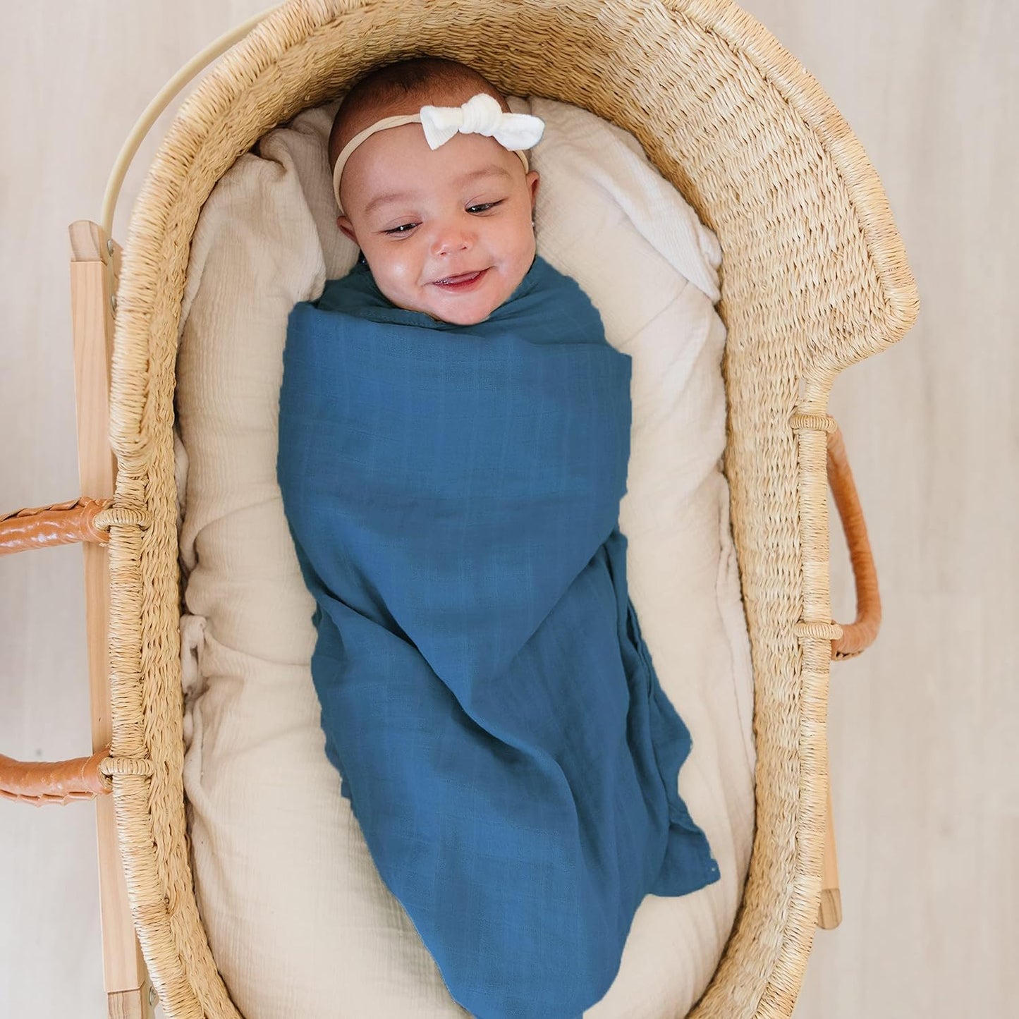 Viviland Muslin Swaddle Blankets, Breathable and Skin-Friendly Baby Receiving Blankets, 2-Pack Sun, 47 x 47 inches