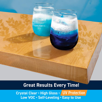 TotalBoat Table Top Epoxy Resin Kit - 1 Gallon Crystal Clear Epoxy with High Gloss & UV-Resistance - Easy 1:1 Ratio for Bar and Table Coating, Woodworking, and Resin Art Casting