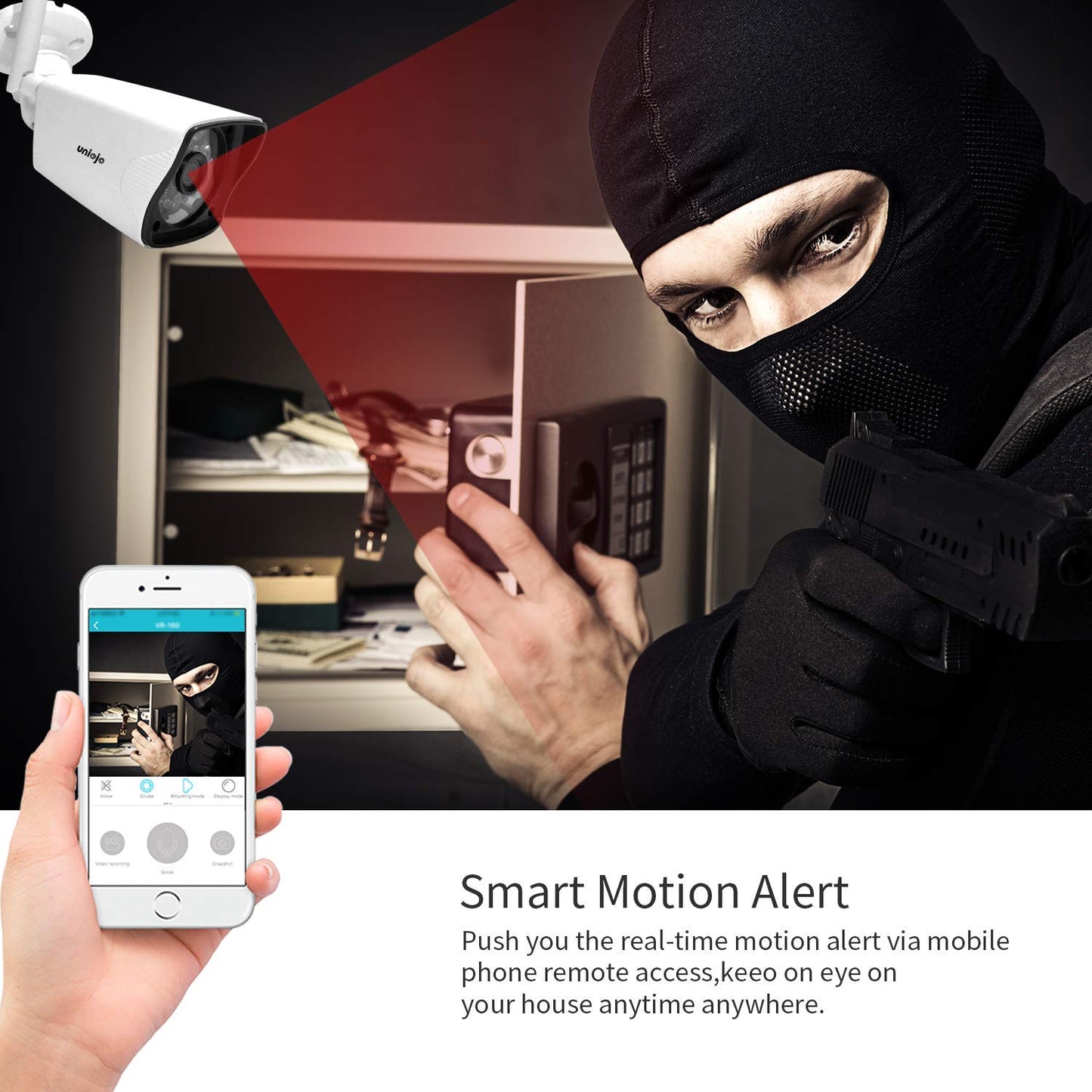 Wireless Security Camera System Outdoor, UNIOJO 2.0MP 1080P Waterproof IP66 Indoor Outdoor Home Surveillance IP Camera with 8CH CCTV NVR Recorder (1T Hard Drive), Night Vision, Motion Detection