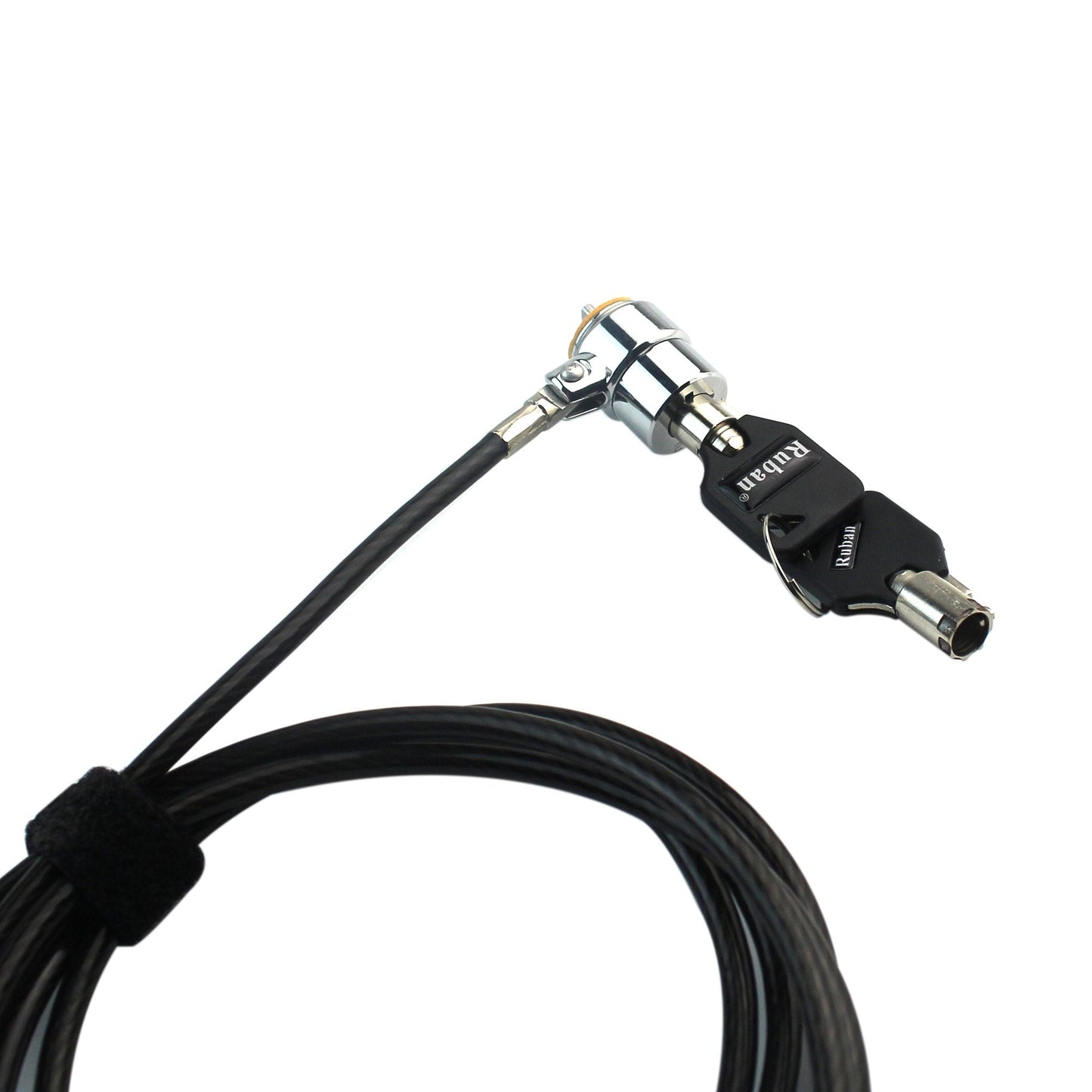 RUBAN Notebook Lock and Security Cable (PC/Laptop) Two Keys 6.2 Foot (Black) only fit Security Slot 1/4 * 1/8 in (7x3mm)