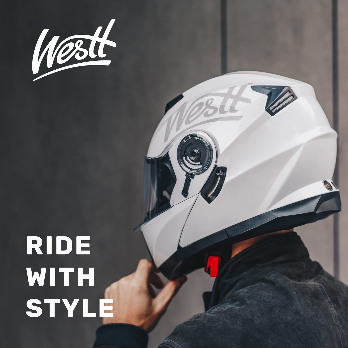 Westt Motorcycle Modular Helmets - Full Face Motorcycle Helmet with Flip up Dual Visor, DOT Approved, Men Women Helmet for Motorbike Street Bikes ATV