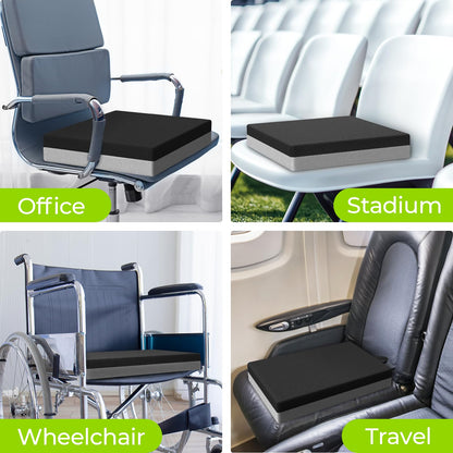 AUVON Ventilation Seat Cushion with Innovation Heat Dissipation Design, Anti-bedsore Wheelchair Cushion with Supportive Memory Foam, Waterproof & Anti-slip Cover, Improve Lower Back & Tailbone Comfort