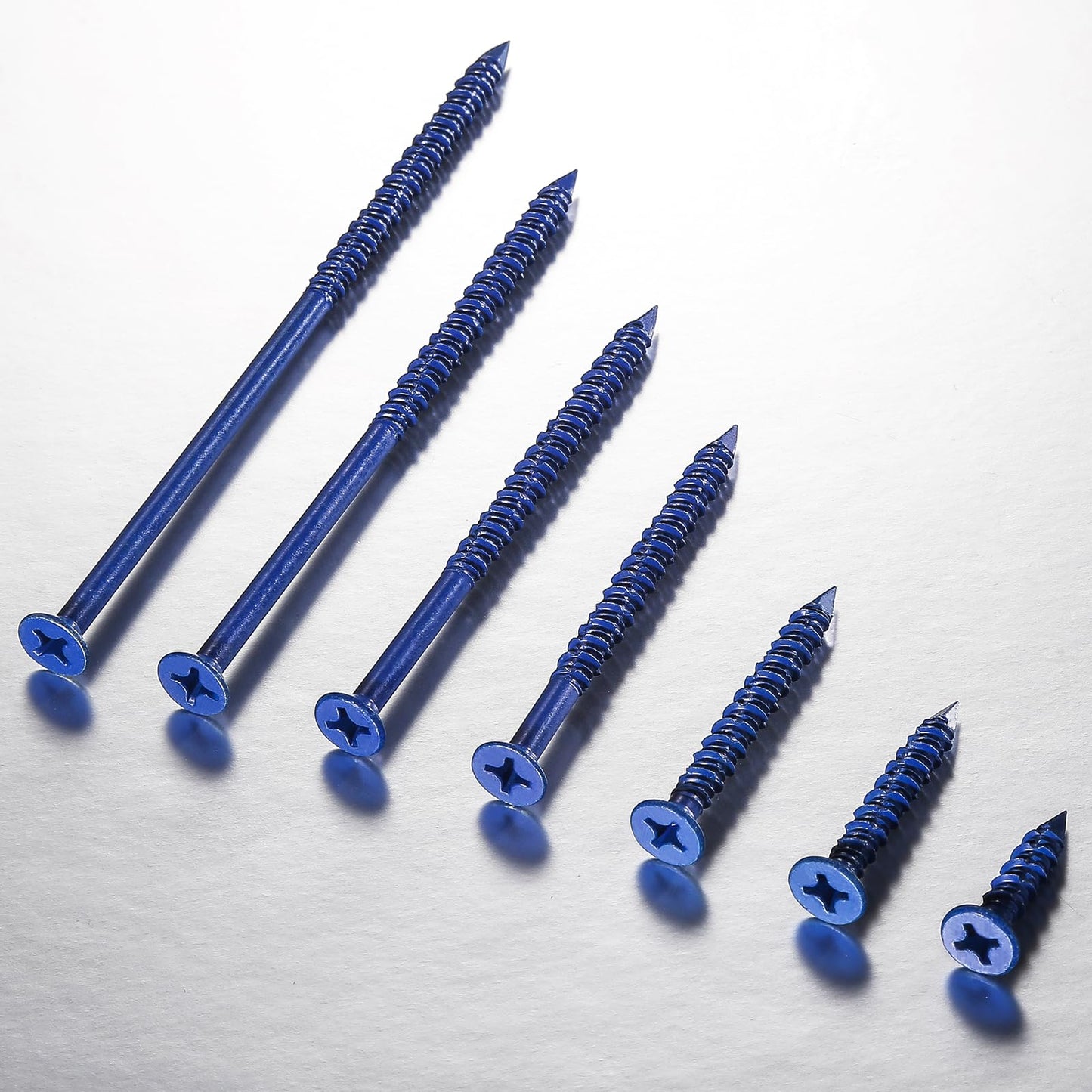 WenSilon(30 PCS) 3/16" x1-1/4 Concrete Screw Anchor Blue Flat Head for Anchoring to Masonry, Block or Brick Stucco