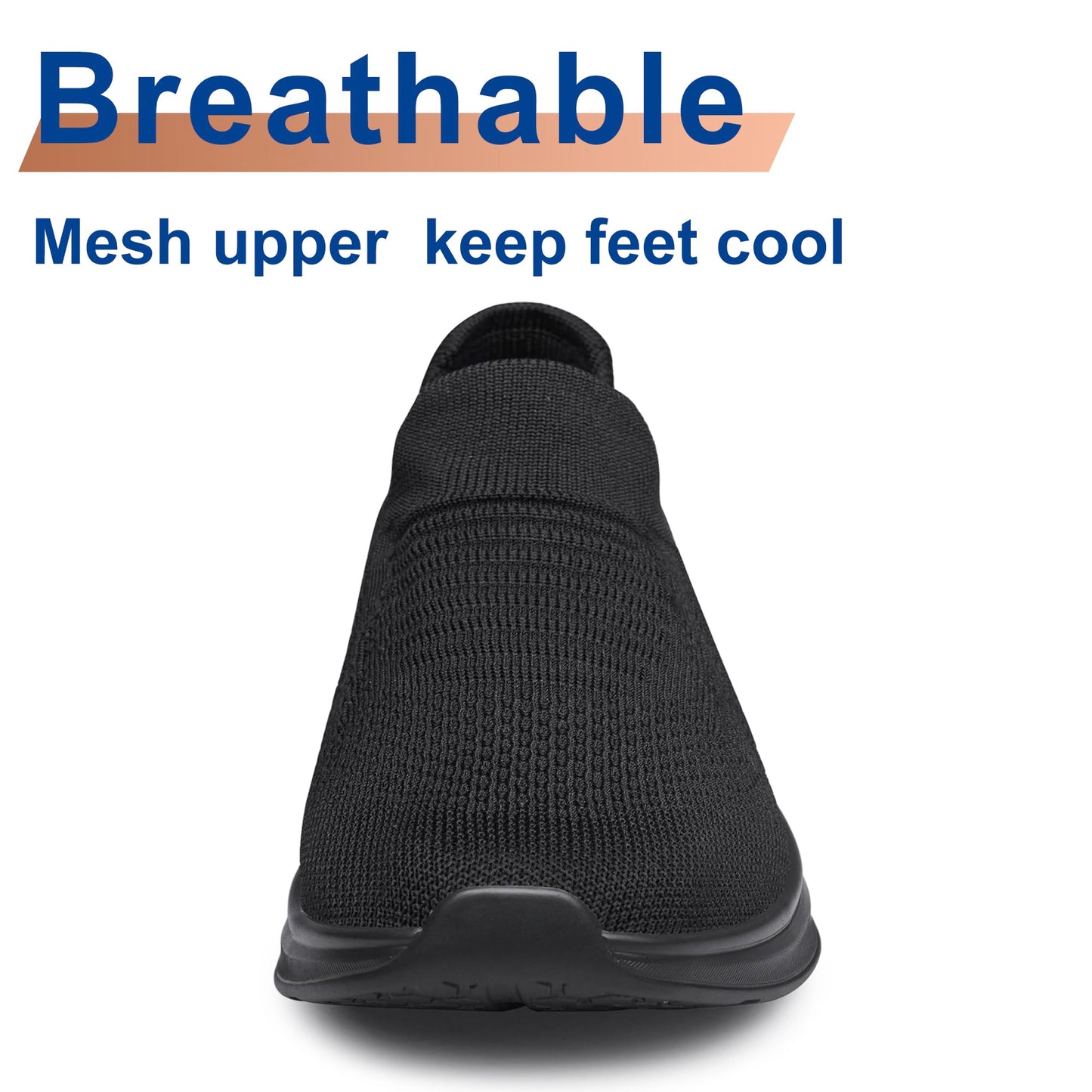 Womens Walking Shoes Non Slip Running Shoes Breathable Workout Shoes Lightweight Gym Sneakers Zapatos para Mujer Black Size 7