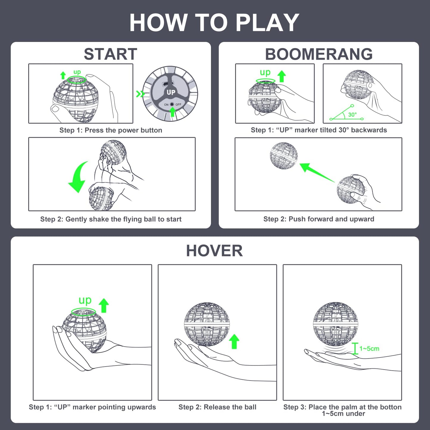 Tikduck Flying Orb Ball 2025 Toys Soaring Hover Boomerang Spinner Hand Controlled Mini Drone Cosmic Globe Spinning Kids Adults Outdoor Birthday Gift Cool Stuff for Boys Girls 6 7 8 9 10+ Year Old