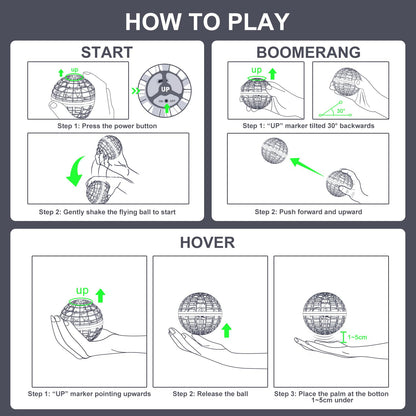 Tikduck Flying Orb Ball 2025 Toys Soaring Hover Boomerang Spinner Hand Controlled Mini Drone Cosmic Globe Spinning Kids Adults Outdoor Birthday Gift Cool Stuff for Boys Girls 6 7 8 9 10+ Year Old