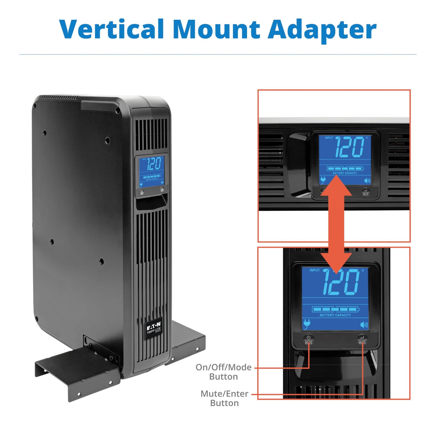 Tripp Lite SMART1500LCD 1500VA Rack Mount UPS Battery Backup, 900W, 8 Outlets, PWM Sine Wave, Short Depth 2U Rackmount UPS, AVR, LCD Screen