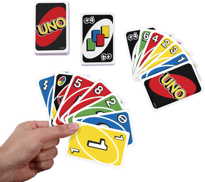 UNO - Classic Colour & Number Matching Card Game - 112 Cards - Customizable & Erasable Wild - Special Action Cards Included - Gift for Kids 7+, W2087