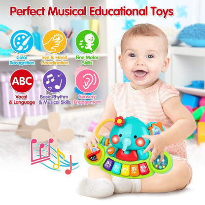 Baby Piano Toy 6 to 12 Months Light Up Music Baby Toys for 0 6 9 12 18 Months Early Learning Educational Piano Keyboard Infant Babies Girl Toy 1 Year Old Boy Girls Gift