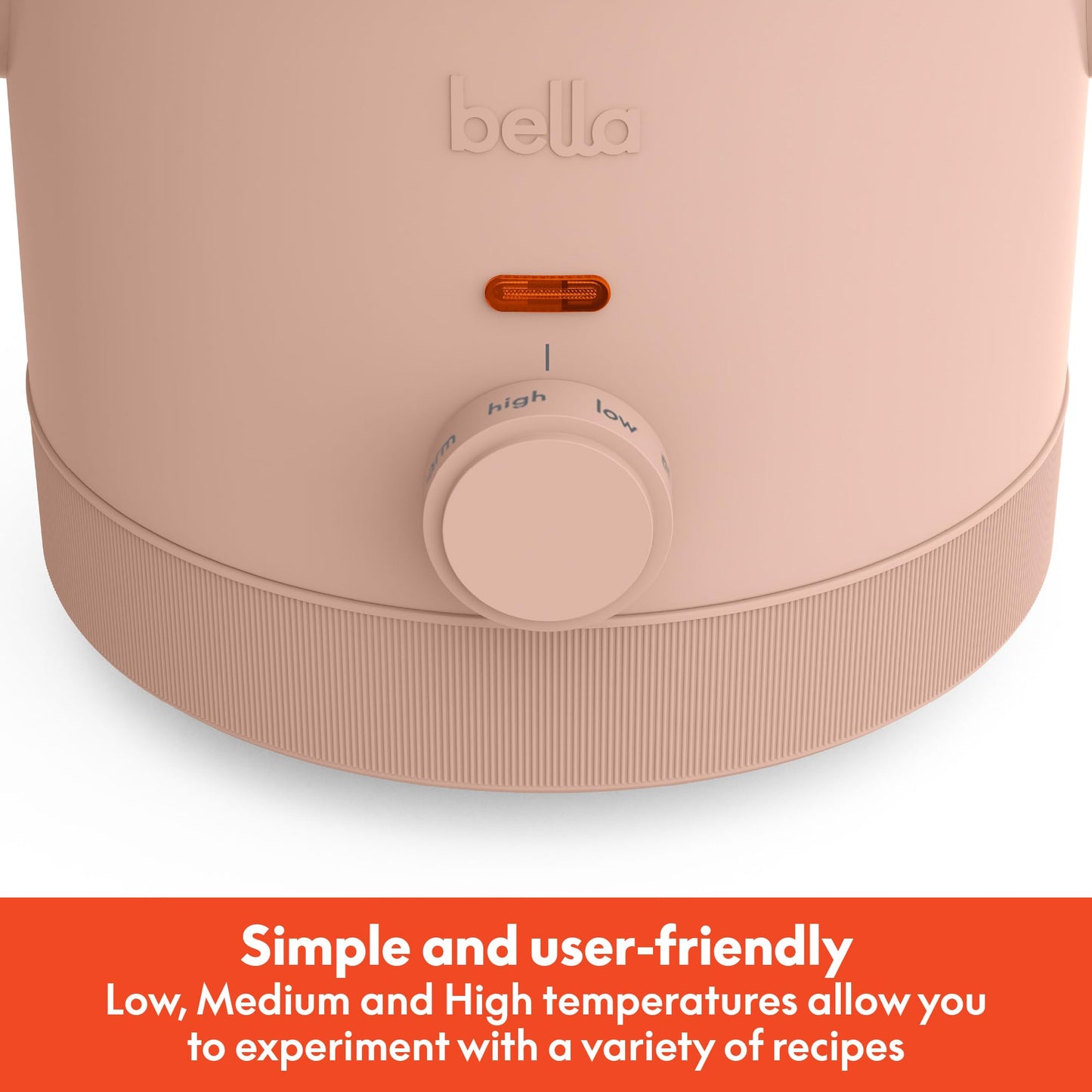 bella 1.5 Qt Slow Cooker with 3 Heat Manual Control, Ceramic Nonstick Coating, Dishwasher Safe Stoneware Pot and Tempered Glass Lid, Tangle Free Cord Wrap & Cool Touch Handles, Blossom