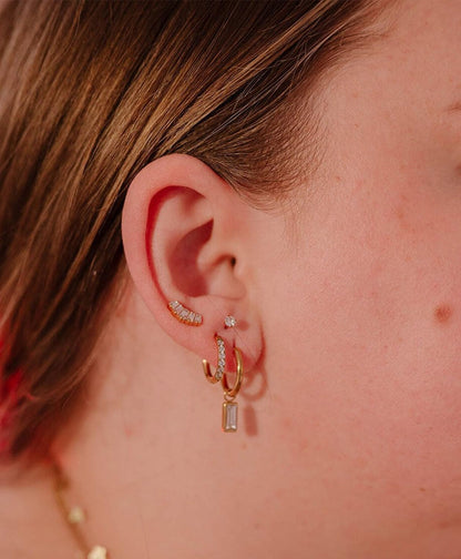 Small Gold Hoop Earrings for Women Men,14K Gold Plated in 316L Surgical Steel Hinge Huggie Hoop Earrings fit Cartilage Helix Tragus Sung Earlobe Lightweight Hypoallergenic Earrings (1 Pair-6mm)