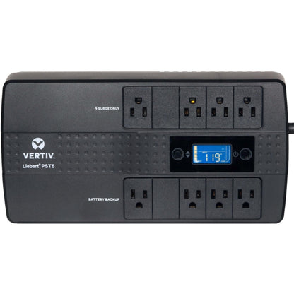 Vertiv Liebert PST5 UPS - 660VA/400W 120V Standby Power, 8 Outlets, Battery Backup with Surge Protection, LCD Screen, Energy Star Certified, 3 Year Warranty, Free Shutdown Software (PST5-660MT120)
