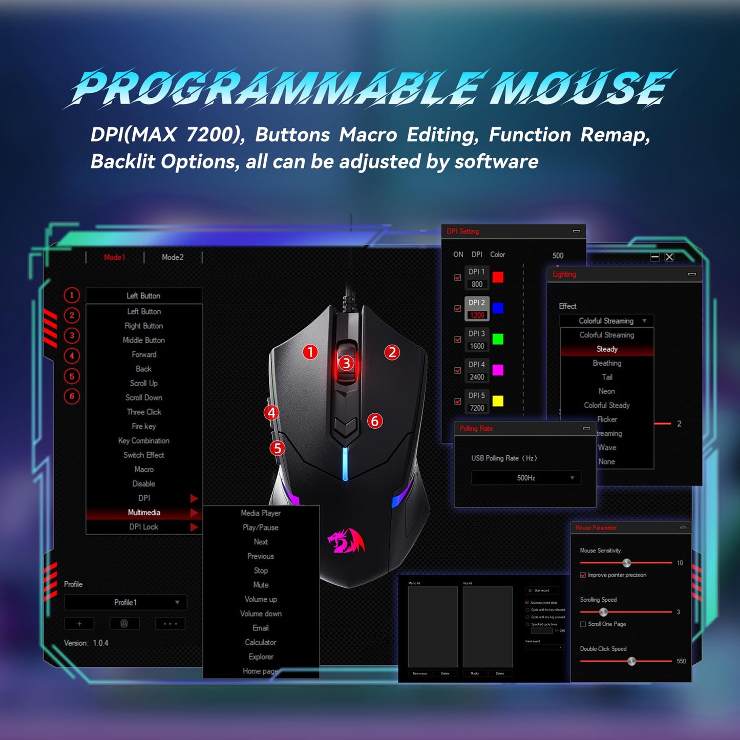 Redragon S101 Gaming Keyboard, M601 Mouse, RGB Backlit Gaming Keyboard, Programmable Backlit Mouse, Value Combo Set [New Version]