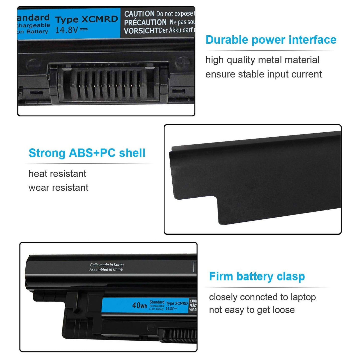 40Wh XCMRD 14.8V Battery for Dell Inspiron 15 3000 Series 3542 3543 3521 3537 3531 3541 17 3721 3737 15R 5537 5521 17R 5737 5721 14 3421 3437 3443 14R 5421 Latitude 3540 3440 P28F P40F FW1MN 4WY7C