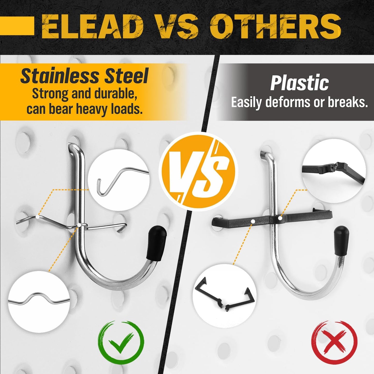 ELEAD 260 Piece Pegboard Hooks 1/8 and 1/4 inch peg Board Organizer Accessories with Pegboard Bins for Organizing Various Tools in The Garage Kitchen Bathroom Craft Room