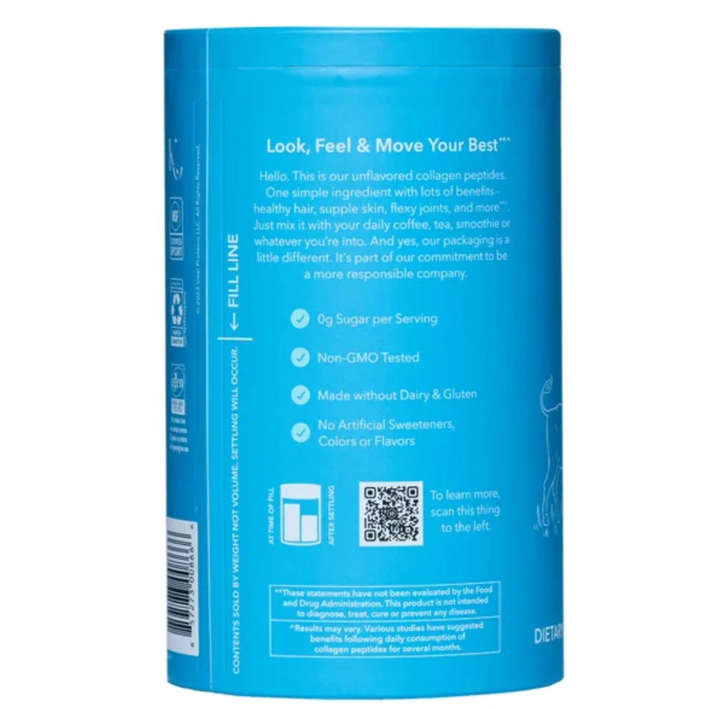 Vital Proteins Natural Whole Nutrition Collagen Peptides - Pasture Raised, Grass Fed, Paleo Friendly, Gluten Free, Single Ingredient - 24 Ounce