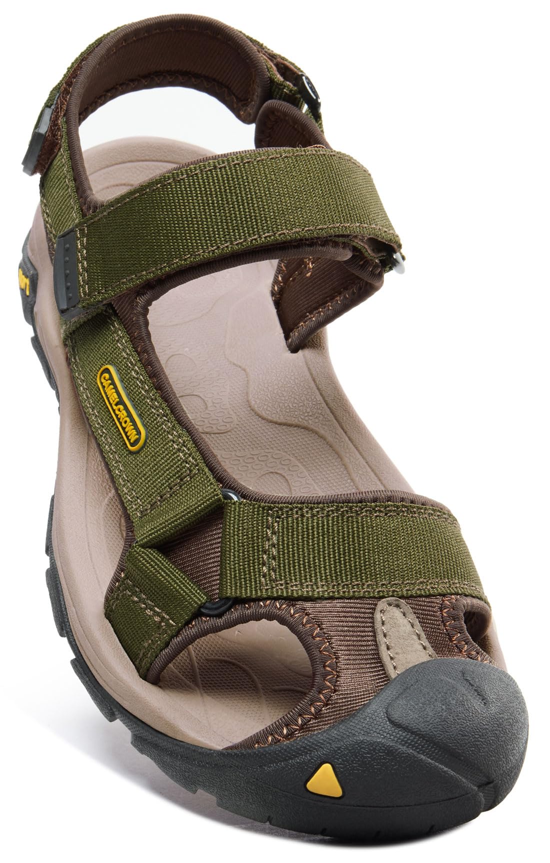 CAMEL CROWN Men's Waterproof Hiking Sandals Closed Toe Water Sandals Athletic Sport Sandals for Summer Outdoor Beach Wading Boat for Hiker Grass Green 11