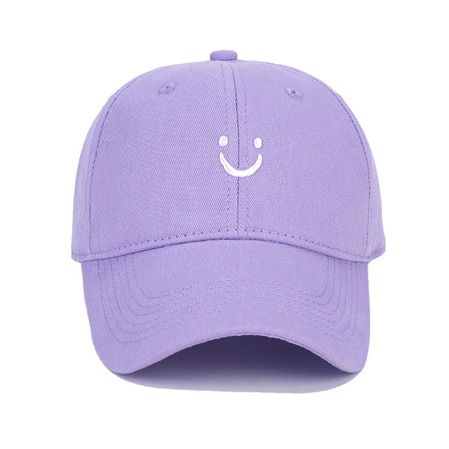 Umeepar Smile Face Baseball Cap for Women Men Adjustable Low Profile Unstructured Cotton Dad Hat (US, Alpha, One Size, Light Violet)