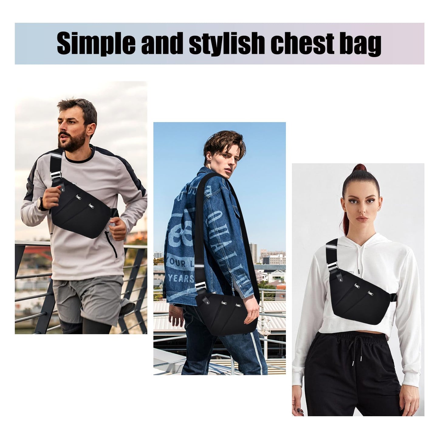 Fibrdoo Anti Theft Crossbody Bag for Women Men, Travel Purse Anti Theft Crossbody Sling Bag Shoulder Bag for Casual