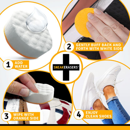 SneakERASERS Sole & Sneaker Cleaner, Premium Shoe Cleaner for Sneakers, Dual-Sided Sponges, Effective for Tennis Shoes & Women Men Sneakers, Gentle Rub Design Cleaner Kit, 10 Pack