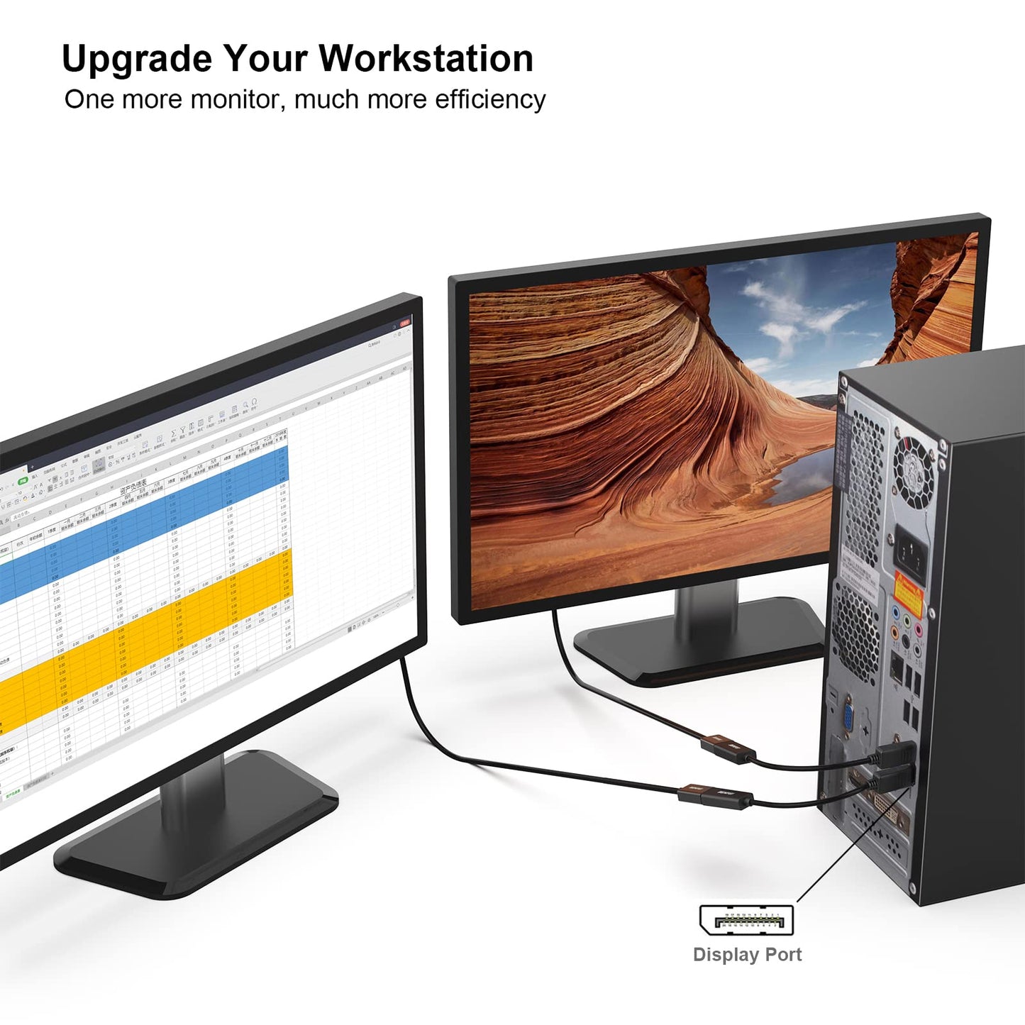 BENFEI 2 Pack DisplayPort to HDMI Adapter 4K Unidirectional DisplayPort DP Computor to HDMI Monitor Connection Adapter Compatible with Laptop PC Monitor TV Projector