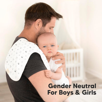 5-Pack Muslin Burp Cloths Baby Boy, Girl - Very Absorbent Baby Burp Cloth Rags, 8-Layers Viscose Derived from Bamboo Cotton Muslin Towel, Super Soft Spit Up Rags, No Shrink Washcloths (Nordic)