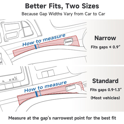 Car Seat Gap Filler Set of 2, 3IN1 Seat Side Gap Filler Plug with Storage Slot & Hook Function, Soft Foam Universal Fit Car SUV Truck Fill Gap Between Seats Console Organizer（Narrow Black）
